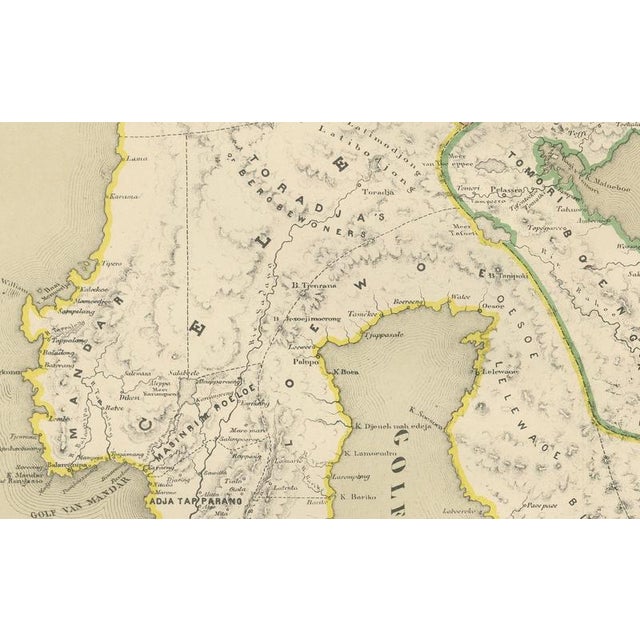 Late 19th Century Antique Maps of Celebes Sulawesi - Dornseiffen in the Dutch East Indies, 1884, Set of 2 For Sale - Image 5 of 12
