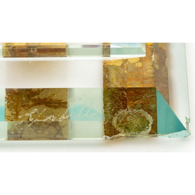 Illegibly Signed Postmodern Geometric Glass Vase, 1998 For Sale - Image 13 of 13