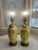 Pair of antique French opaline Japonisme style Baccarat stamped lamps. Baccarat referenced Japanese woodblock prints in...