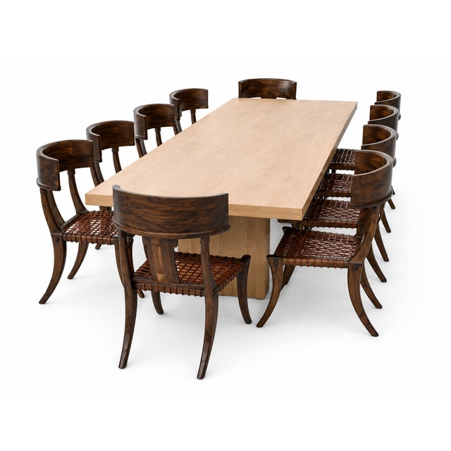 Klismos Style Solid Walnut Dining Chairs -Set of 10 For Sale - Image 4 of 7