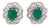 Diamond Emerald Earrings 14 Karat White Gold 4.05 TCW Certified For Sale