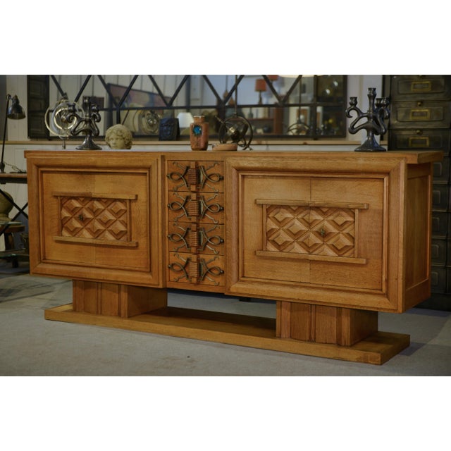 Oak Sideboard by Charles Dudouyt, 1940s For Sale - Image 9 of 16