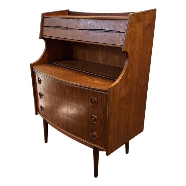 Vintage Danish Modern Teak Secretary Desk by Gunnar Falsig, Circa 1960's For Sale