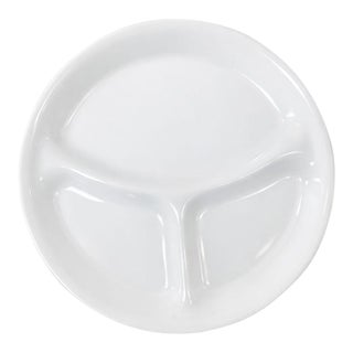 Authentic Corelle by Corning Ny Usa 10" Divided Plate White 1980s-1990s For Sale