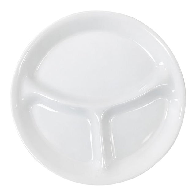Authentic Corelle by Corning Ny Usa 10" Divided Plate White 1980s-1990s For Sale