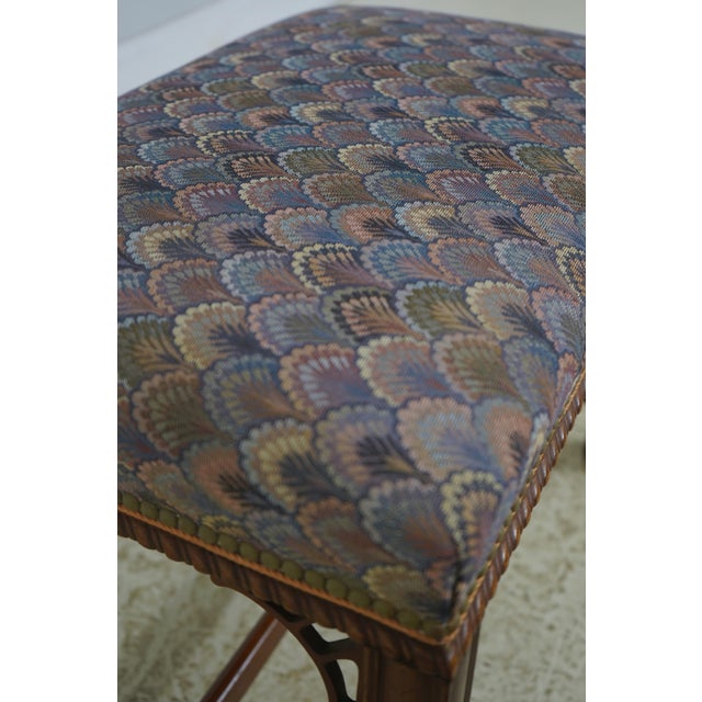 Hickory Chair Chippendale Mahogany Ottoman Stool For Sale - Image 10 of 15