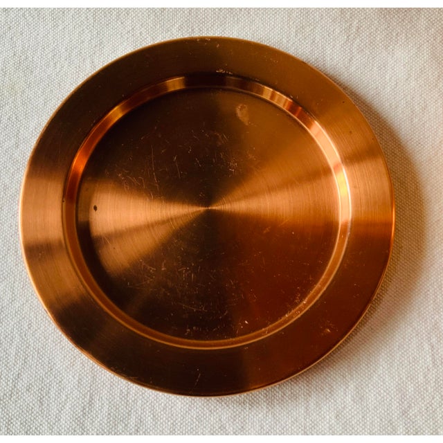 Mid-Century Modern Vintage Copper Pot With Wood Handle, Domed Lid & Copper Trivet — Complete 3-Piece Set For Sale - Image 3 of 18