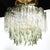 Green Mid-Century 3-Tier Hand-Blown Murano Green Glass Fiamme Chandelier by Mazzega For Sale - Image 8 of 18