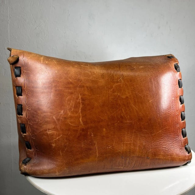 1970s Vintage Leather Satchel Saddle Bag For Sale - Image 10 of 13