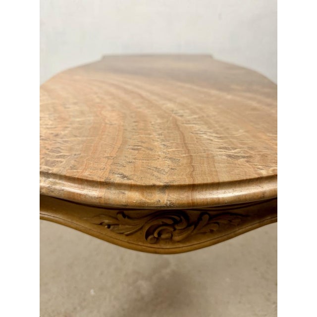 French Louis XV Style Coffee Table with Marble Top, 1940 For Sale - Image 12 of 15