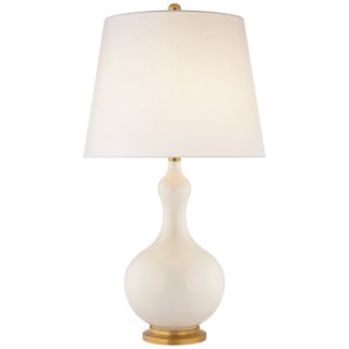 Christopher Spitzmiller by Visual Comfort Signature Addison Medium Table Lamp in Ivory with Linen Shade For Sale