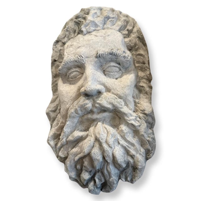 Early 20th Century Vintage Italian Souvenir of Grand Tour Concrete Face of Roman For Sale - Image 4 of 4