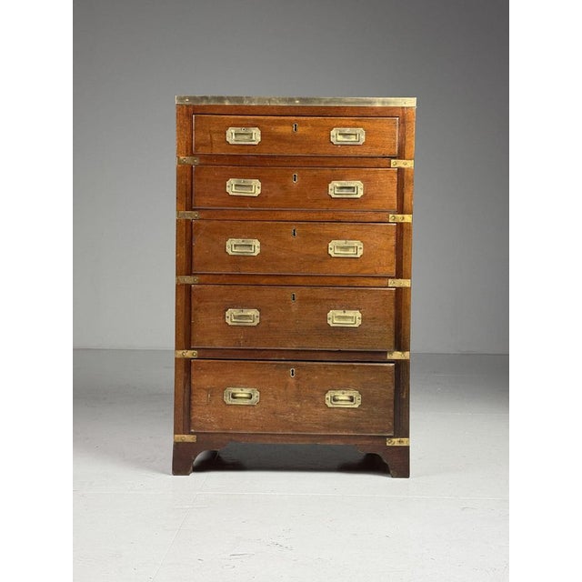 Campaign Chest of Drawers in Mahogany, 1800s For Sale - Image 10 of 18