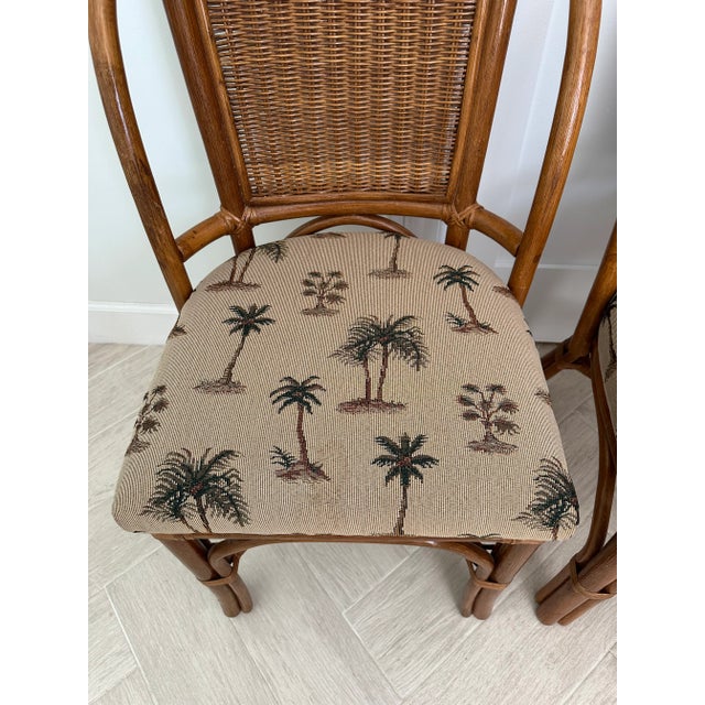 1980s 1980s Pair of Old Florida Regency Style Rattan Chairs For Sale - Image 5 of 9
