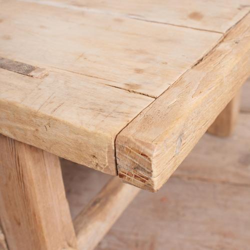 Vintage Rustic Elm Coffee Table, 1920s For Sale - Image 6 of 8