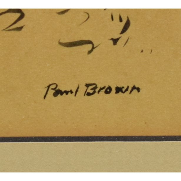 Traditional Late 20th Century Paul Brown "Final Turn" Original Ink & Wash Drawing For Sale - Image 3 of 4