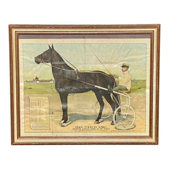 20th C Antique Dan Patch International Stock Food Company Framed Advertisement For Sale