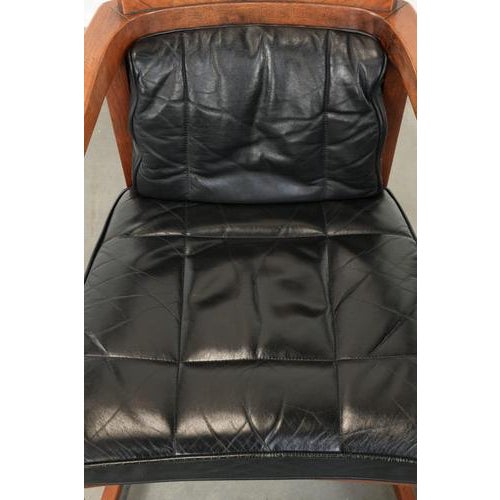 Vintage Art Deco Dining Chairs in Black Leather from Schuitema, Set of 2 For Sale - Image 6 of 15