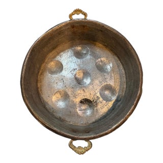 19th Century Copper Poacher With Brass Handles For Sale