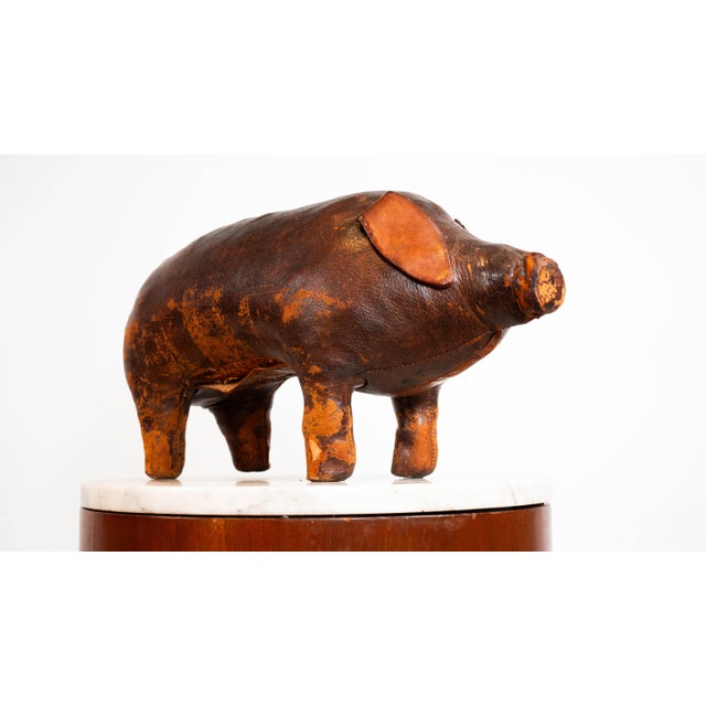 1970s Vintage Dimitri Omersa Leather Pig Footstool For Sale In Boston - Image 6 of 17