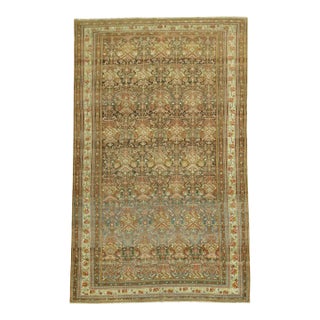 Brown Room Size Antique Persian Malayer Rug - 7'6" x 12'4" For Sale
