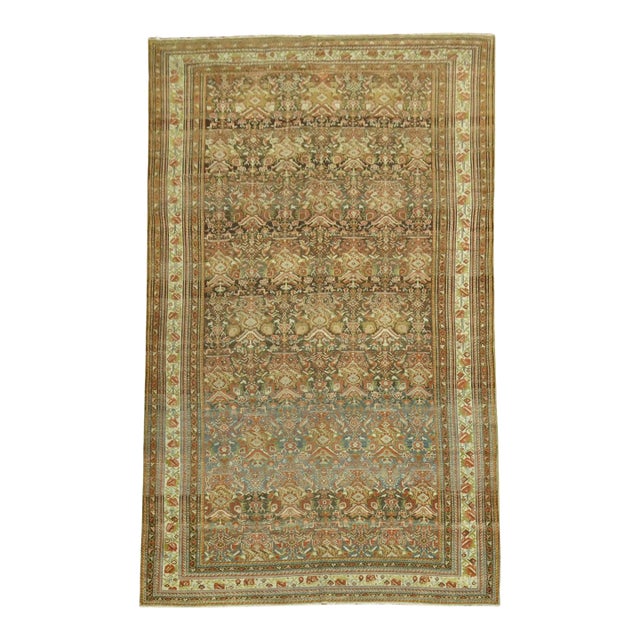 Brown Room Size Antique Persian Malayer Rug - 7'6" x 12'4" For Sale