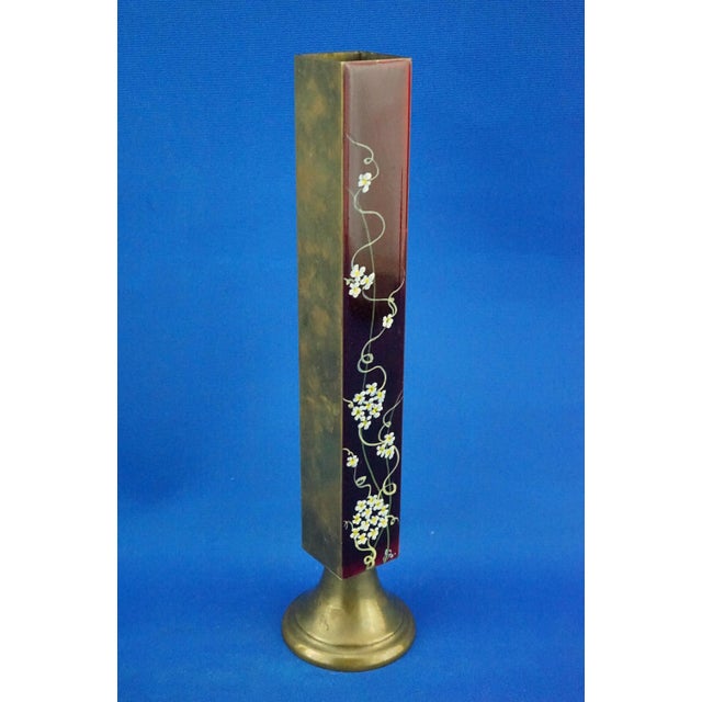 Gold 20th Century, Oriental Bronze Vase with Enamels and Floral Decorations Early 1900s - China or Japan, 1890s For Sale - Image 8 of 18
