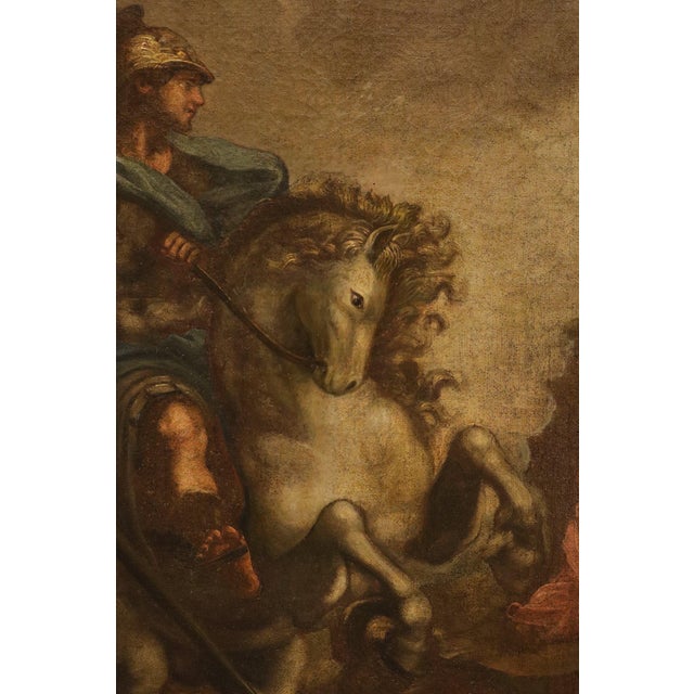 Tuscan School Artist, Saint George and the Dragon, 18th Century, Oil Painting on Canvas, Framed For Sale - Image 7 of 15