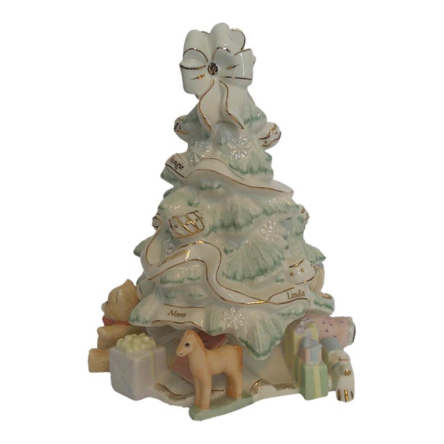 Lenox Holiday Traditions Porcelain Christmas Tree W/Toys & Gifts 9" For Sale