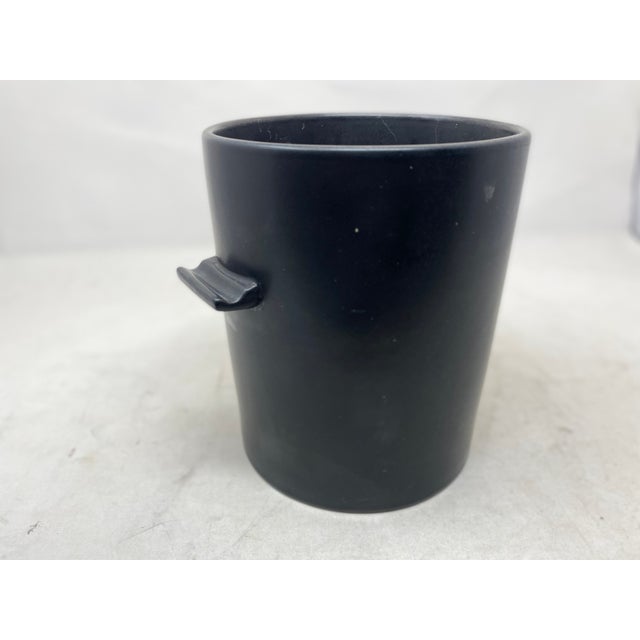 Mid-Century Modern 1980s Postmodern Asymmetrical Matte Black Ceramic Wine Chiller by Lushlife For Sale - Image 3 of 8
