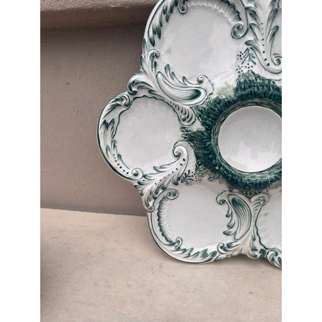 French French Majolica Oyster Plate, Circa 1890 For Sale - Image 3 of 4