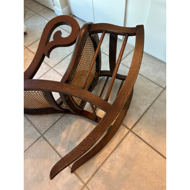 Antique Bentwood Cane Rocking Chair in the Manner of Thonet For Sale - Image 13 of 18