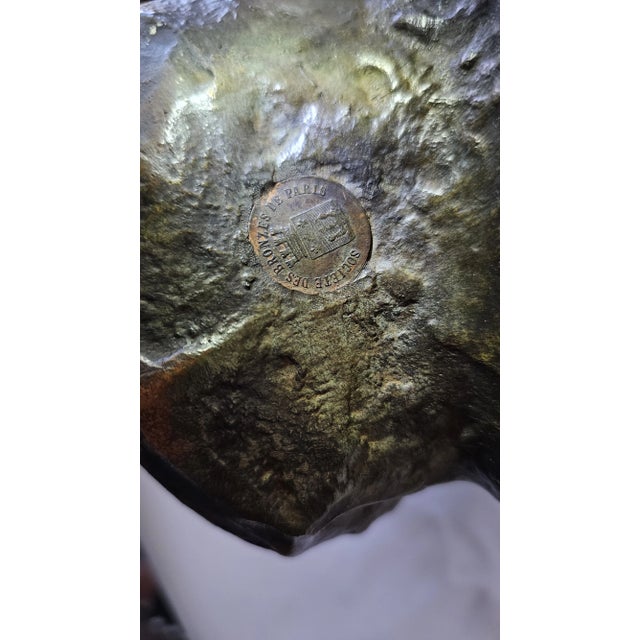 Antique French Bronze Rooster Signed For Sale - Image 11 of 12