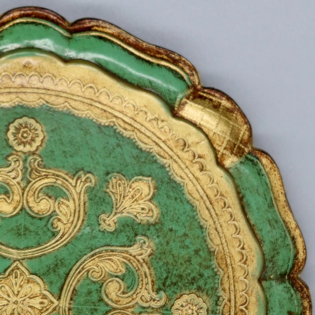 Late 20th Century Late 20th Century Round Italian Florentine Gilt Tray For Sale - Image 5 of 8