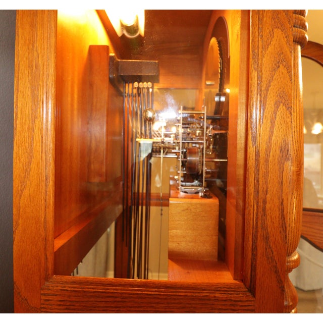 Brown Late 20th Century Howard Miller “Richmond” Grandfather Clock — Model 610-796 For Sale - Image 8 of 18