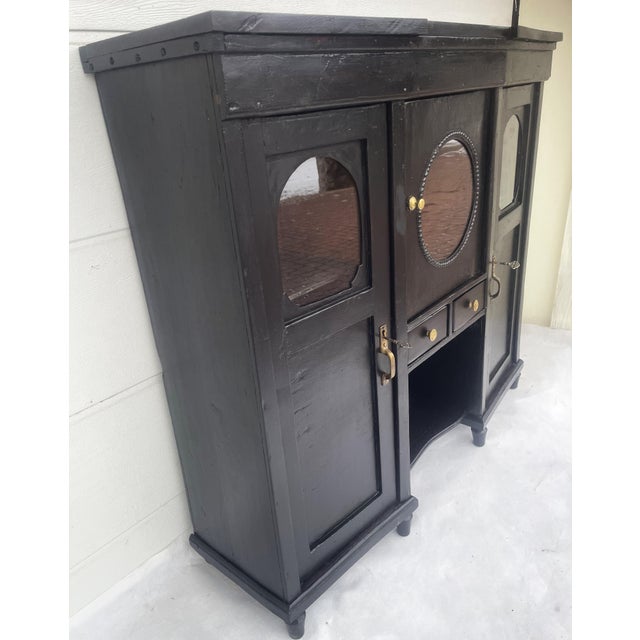 1930s Antique Black Sideboard, 1890s For Sale - Image 5 of 18