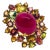 Bochic “Orient” Vintage Natural Ruby, Diamond & Multi Sapphire Ring Set In 18K G For Sale