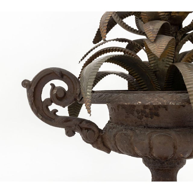 Gray Maison Jansen Style Cast Palm Leaf Motif Lamp For Sale - Image 8 of 8
