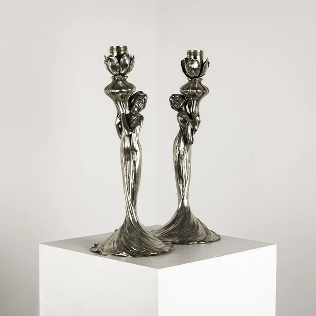 Antique Table Lamps from WMF, 1890s, Set of 2, in Very Good conditions. Designed 1890 to 1919 This piece has an...