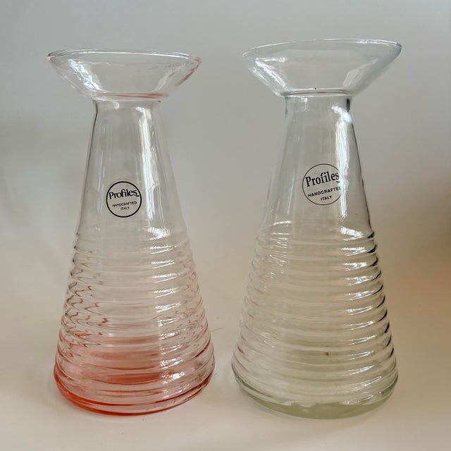 Glass Vintage Italian Clear Glass Decanter by Profiles – Ribbed Minimalist Barware For Sale - Image 7 of 7