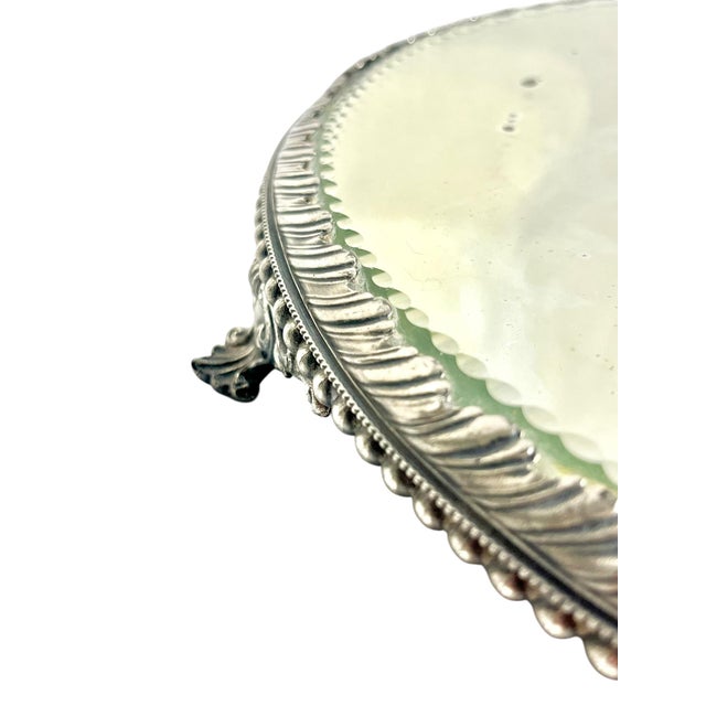Antique Quadruple Plate Mirrored Plateau Vanity Tray For Sale - Image 6 of 16