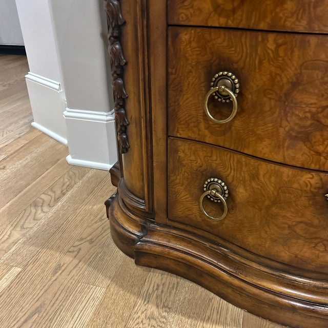 Brown Vintage Henredon Bow Front Chest W/ Marble Top Excellent Condition For Sale - Image 8 of 12