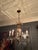 Glass Vintage Brass Chandelier Ornate Eight Lights With Crystals For Sale - Image 7 of 8