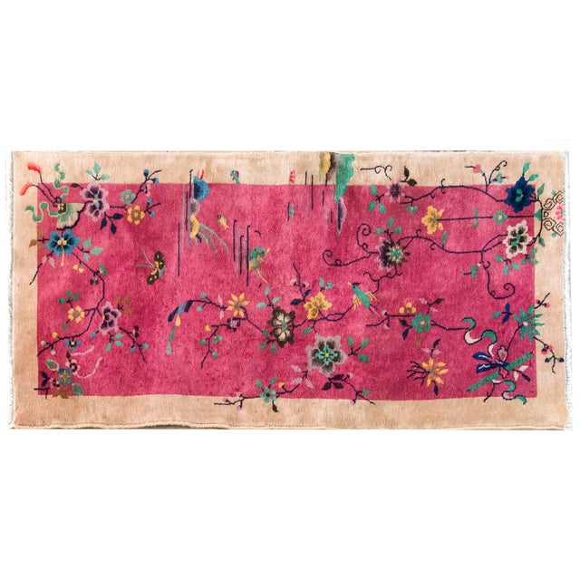 Magenta Early 20th Century Chinese Art Deco Rug For Sale - Image 8 of 13