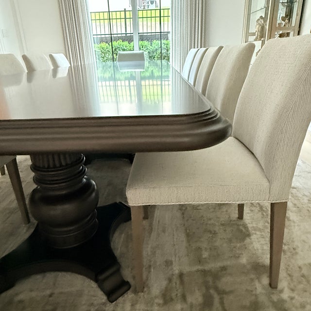 Exceptionally Long Three Pedestal Dining Table For Sale - Image 14 of 18