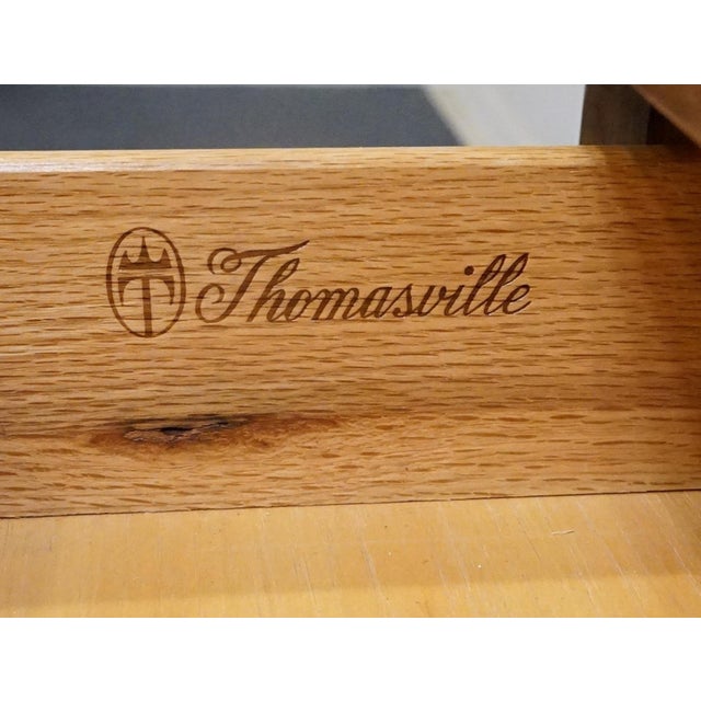 Brown Thomasville Furniture Monterey Collection Spanish Mediterranean White Oak 62" Writing Desk W. Metal Spanner 175-6125-8 For Sale - Image 8 of 12