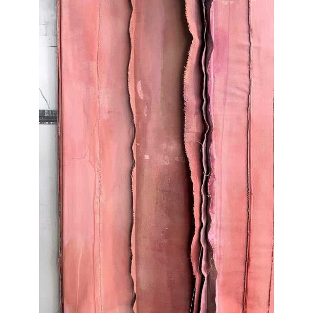 Brick Red "Good Night Kiss" Salvaged Materials Wall Sculpture Color Field Painting in Shades of Nantucket Red For Sale - Image 8 of 9