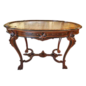 Late 19th Century Vintage Renaissance Revival Walnut Center Table