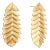 Syna Yellow Gold Feather Earrings with Diamonds, a Pair For Sale