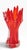 Mid Century art glass vase having a red and clear body, and stylized crown form top. This example is in excellent,...